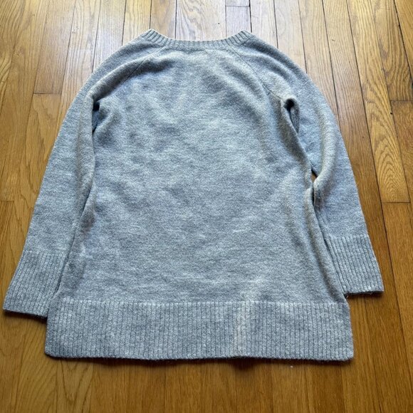 LC Lauren Conrad Size S Gray Narwhal Sequin Metallic Knit Long Sleeve Sweater - Picture 10 of 12